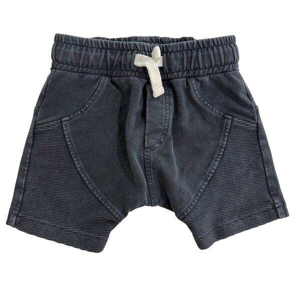 Minikid Gray Anthracite Charcoal Marmo Biker Paneled Shorts Size 12-18 Months - Picture 2 of 4